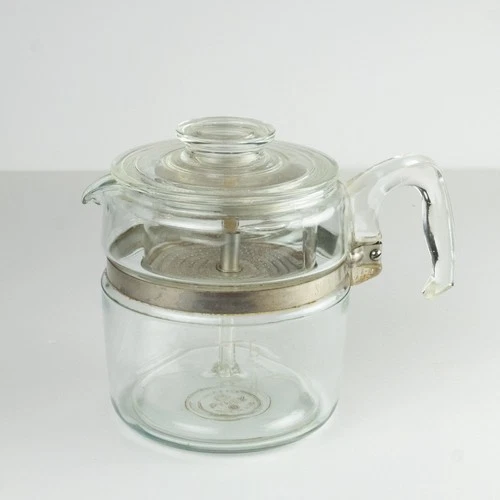 Vintage Pyrex Flameware Glass 6 Cup Coffee Pot Percolator 7756-B complete