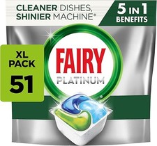 Fairy Platinum All-In-1 Dishwasher Tablets - 51 Pods, Original, Powerful Cleanin