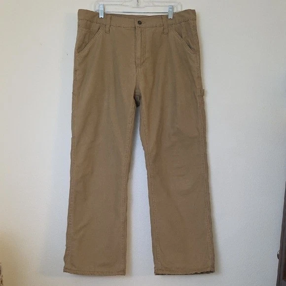 Tan Fleece Lined Khaki Tan Cargo Warm Pants Men's Read Size Change 36.5