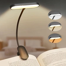 Book Light for Reading at Night, Rechargeable Book Reading Light Clip On, 3 Colo