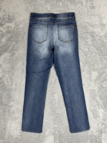 Democracy Jeans Donna 8 Petite Blu Dritto Ab Soluzione Elasticizzato Invecchiato - Foto 2 di 12