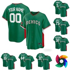 NEW Men's Mexico Baseball Green 2026 World Baseball Classic Road Stadium Jersey