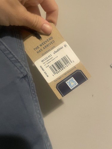 Chubbies pantaloncino uomo piccolo blu elasticizzato vita 5,5" tasche golf chino piatto davanti - Foto 3 di 5