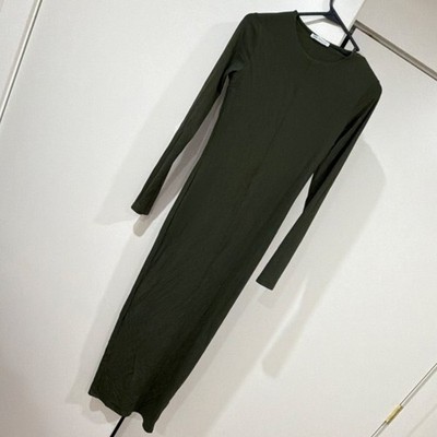 green zara bodycon dress NEW Zara Green Midi Dress Bodycon Ruched Sleeveless Party Cocktail Women's S