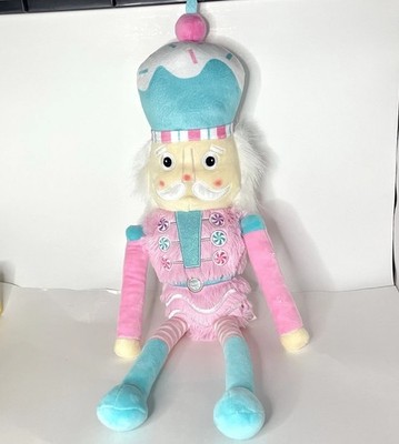 Iscream Pink Candy Nutcracker Christmas Holiday Plush 19  Toy