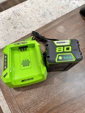 Greenworks 80v 2 ah battery (GBA80200) & Rapid Charger (GCH8040)