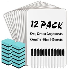 12 Pack Small Dry Erase Boards Classroom Pack 12 x 9 Inch Double Sided Mini W...