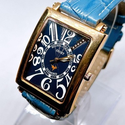MICHEL JURDAIN SPORT SG-3000 blue dial wristwatch in operation