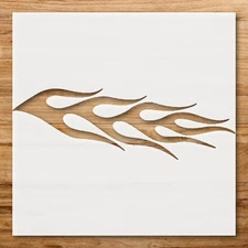 Abstract Flame Motion Design Wall Art Reusable Plastic Stencil - StencilAir