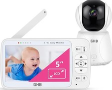 GHB Babyphone mit Kamera  , 5,0" CD HD 720P ECO Gegensprechen Nachtsicht