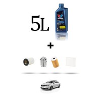 Hoffcar Wartungskit 4 Filter Und 5L ÖL FüR Skoda Rapid (NH3, NH1) 1.6 TDI 77KW