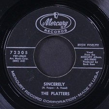 PLATTERS: sincerely / p.s. i love you MERCURY 7" Single 45 RPM