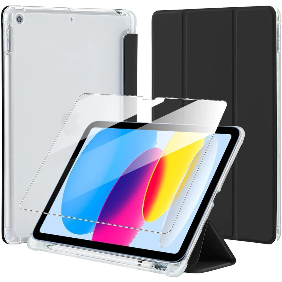 Coque Housse avec Porte-Stylet pour iPad A16 iPad Air 10,9/11/13 + Verre Trempé - Photo 2/4