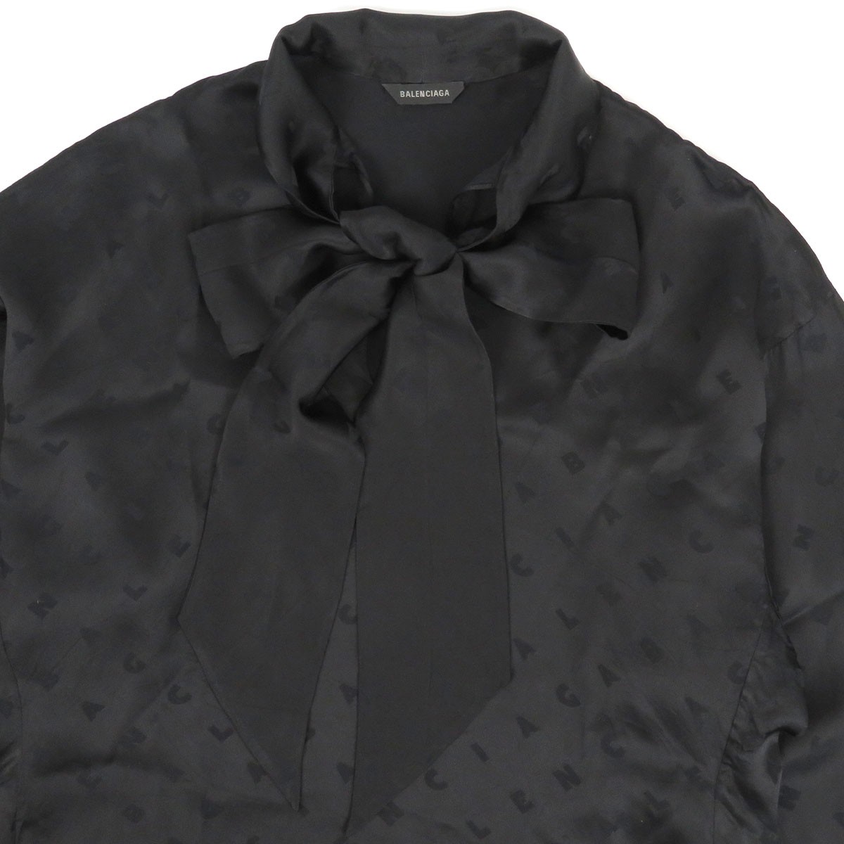 BALENCIAGA logo bowtie blouse Women black 【A】 thumbnail 5
