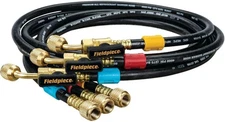 Fieldpiece HR3B Ball Valve Refrigerant Hose Set (3) with Color Tags- 1/4" x 1/4