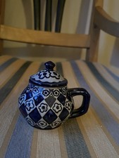 Historisches altes Senftöpfchen/Mostertöpfchen  aus Keramik (Kannenbäckerland)