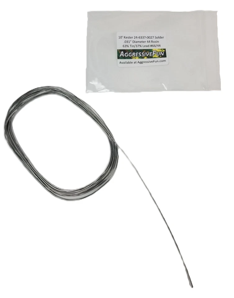 Soldadura de núcleo de colofonia Kester 44 .031" .8 mm 63/37 Eutectic 24-6337-0027 30 pies 1.1 oz Foto 4 de 4