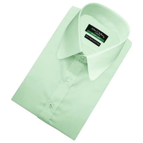 Mint Green High Club Collar 3button Round Penny Men 1920's Tailored Dress Shirt - Picture 7 of 11