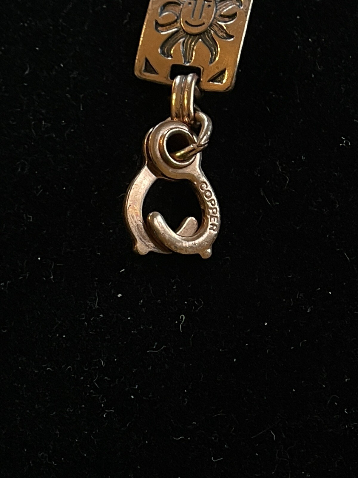 vintage Copper Rectangular Link Panel Bracelet Wi… - image 6