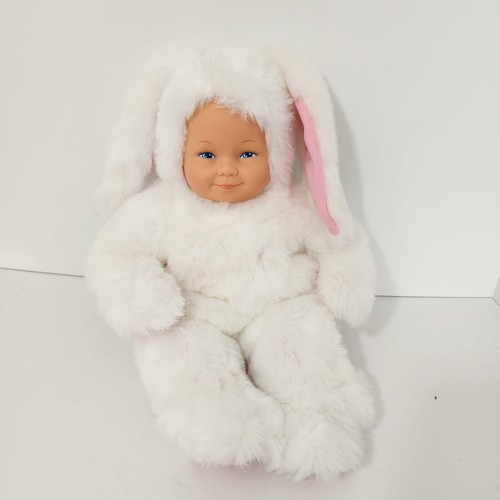 ANNE GEDDES BABY Bunny Doll White Stuffed Plush Floppy Pink Ears Costume 1991 - Picture 2 of 8