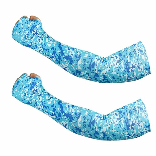 Unisex UV Protection Arm Sleeves with Thumb Holes Long Cooling Ice Silk Sleeves - 第 18/18 張圖片