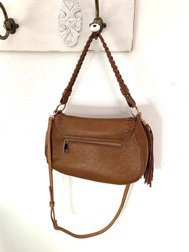 Lionel BoHo fringe weave handle faux leather women’s handbag - Picture 7 of 12
