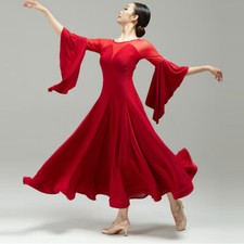 Latin Ballroom Dance Dress Modern Salsa Waltz Standard Long Dress Q165 2 Colors