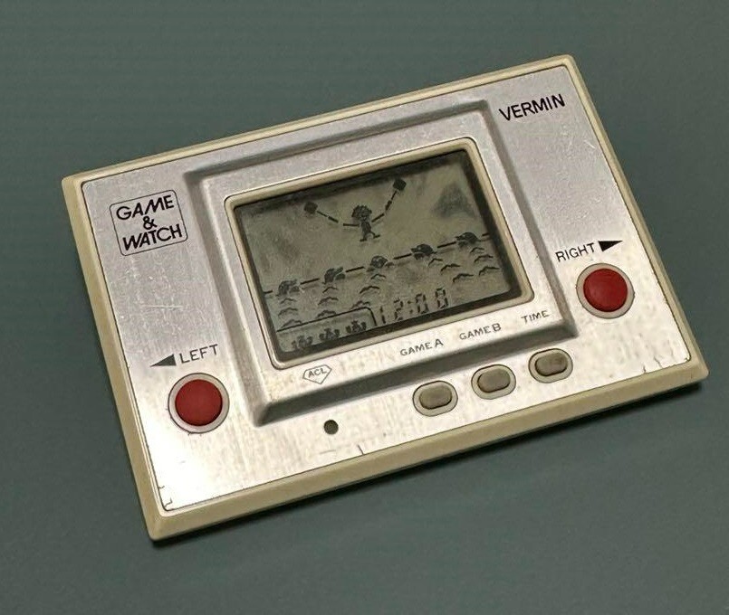 任天堂 ゲームウォッチ バーミン VERMIN MT-03 Nintendo Game & Watch Vermin MT-03 Silver Series 1980 Japan