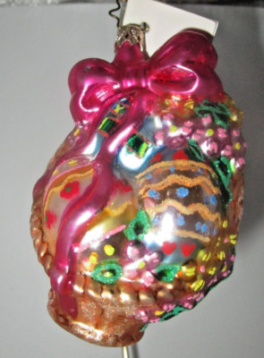 Radko Easter Bonanza Gem Easter Basket w/Flowers & Eggs Ornament 1010007 New NWT