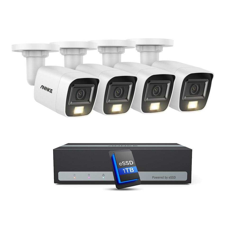 ANNKE 8CH DVR 5MP Color Night Security Camera System AI Human Detection IP67 1TB