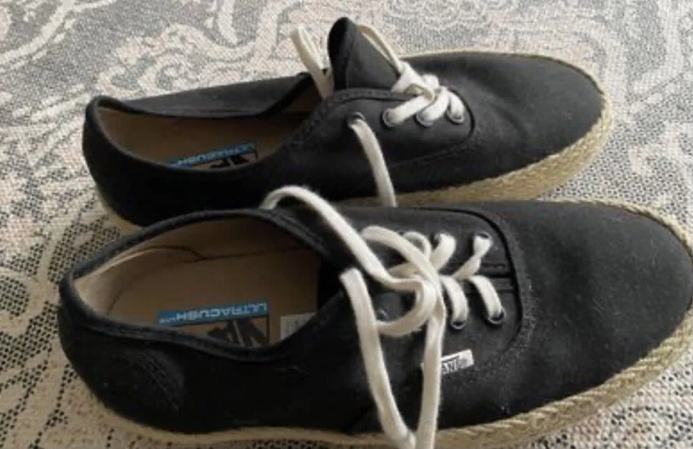 VANS ULTRA CUSH ESPADRILLES UNISEX BLACK UK SIZE 6 NO BOX BRAND NEW