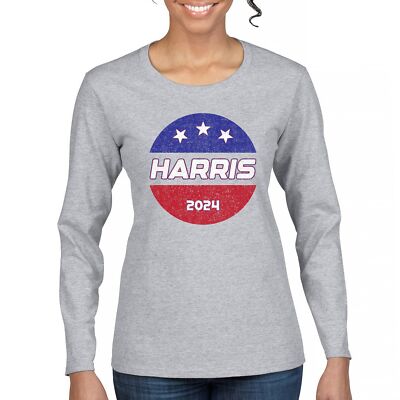 Vintage Harris 2024 Women's Long Sleeve T-shirt Let's Win This Madam President