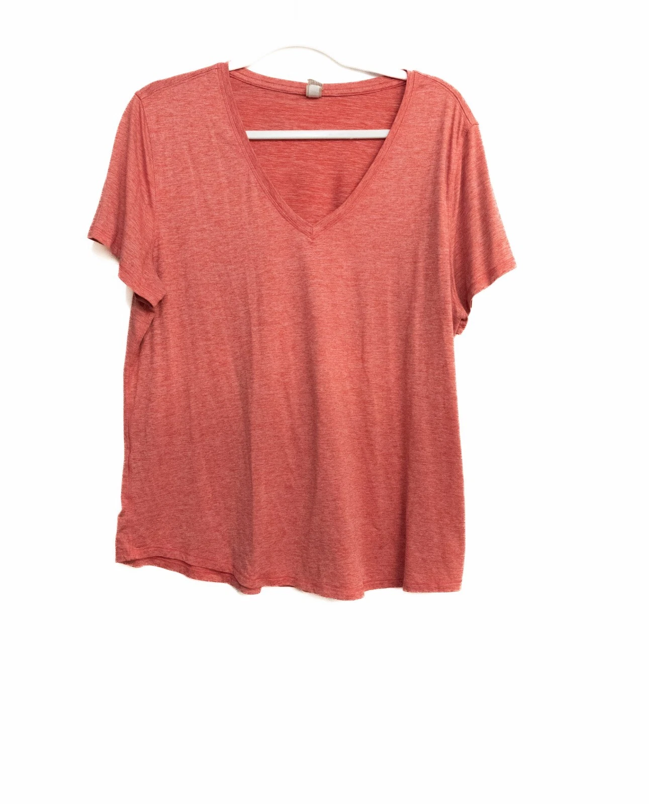 yogalicious solid short cap sleeve v-neck pullover knit shirt