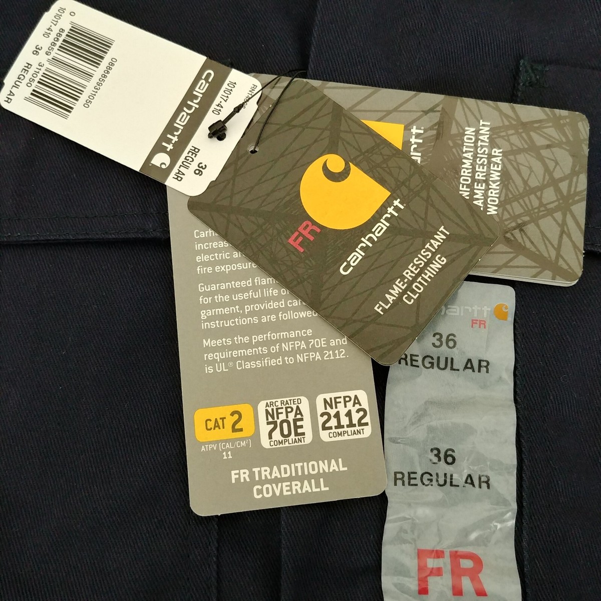 【USA-new】carhartt allinone fr2112 cat2新品 Carhartt FR Coverall 2112 CAT2 Men's Size 36 Reg * SEE