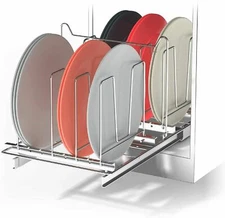 Kitchen Cabinet Sliding Pull Out Cookware Holder Rack Dish Drawer Organizer