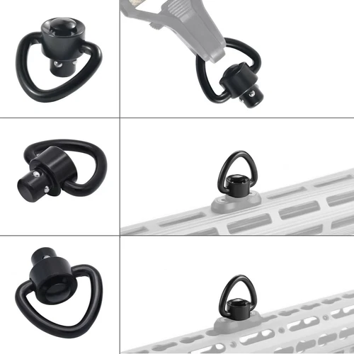2 PCS D-Loop Quick Detach Set 1" Heavy Duty QD Sling Swivels with Push Button - Picture 5 of 13