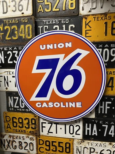 Antique Vintage Old Style 76 Gas Oil Service Station Sign!