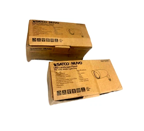 NUVO LED LANDSCAPE FLOOD 9W,120V 3000K LIGHT GRAY - LOT OF 2 - Picture 2 of 4