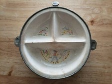 Vintage GW Co. Ceramic Baby Child's Little Boy Blue Divided Warming Dinner Dish