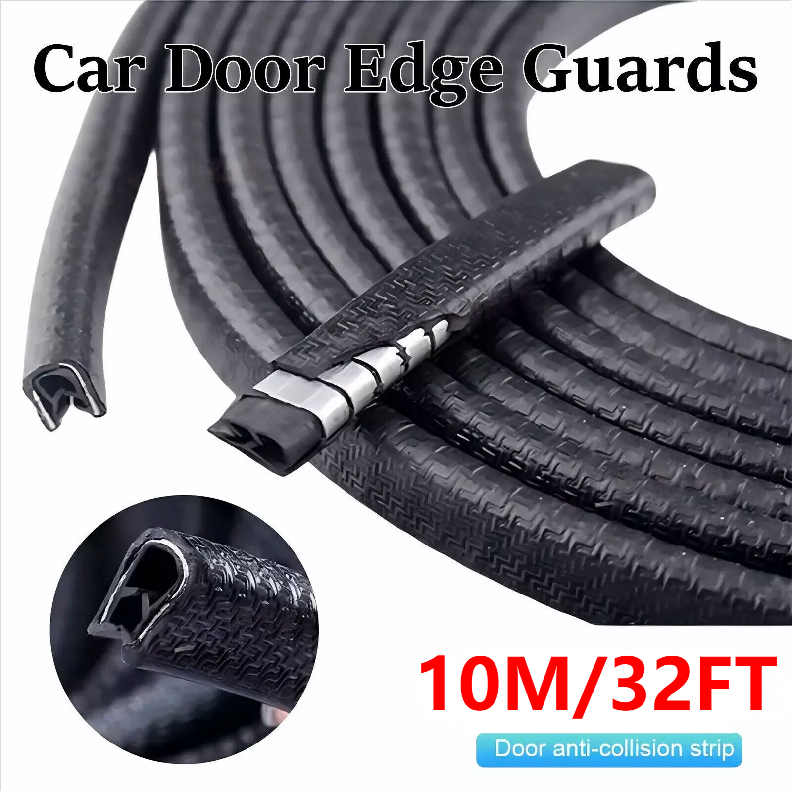 10M U-Shape Car Door Trunk Seal Strip Weatherproof Edge Trim Accessories