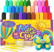 Flyflag Air Dry Clay - 36 Colors, Soft & Ultra Light, Modeling Clay for Kids wit