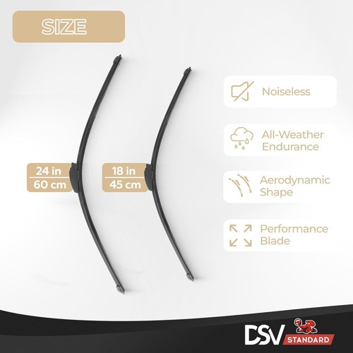Windshield Wiper Blades, OEM Quality 24” & 18” DSV Standard U-Flat Wiper Blades - Picture 7 of 11