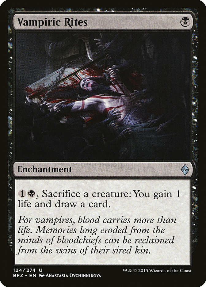 Vampiric Rites 1x FOIL BFZ MTG Battle for Zendikar Uncommon MINT black Vampiric Rites 1x FOIL BFZ MTG Battle for Zendikar Uncommon MINT black