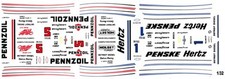 1 or 5 Penske Hertz Pennzoil Indy 1/24th Scale Waterslide Decals