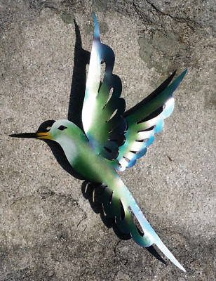 El Colibri Metal Handmade Painted Art Mexican Hummingbird 15x10 411