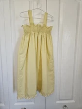 Will'Beth Yellow Long Sundress with Bow & Ruffle Lined Dress Size 6 Years