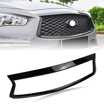 For 2014 2015 16 17 Infiniti Q50 Glossy Black Front Grille Guard Overlay Cover