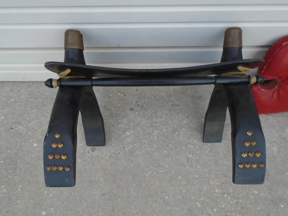 骆驼鞍 摩洛哥长凳 椅子 座椅 皮革 埃及脚凳 印度 — 第 3/4 张图片