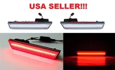 CLEAR LENS RED LED REAR SIDE MARKER LIGHT SET for 2011 - 2014 DODGE CHARGER 