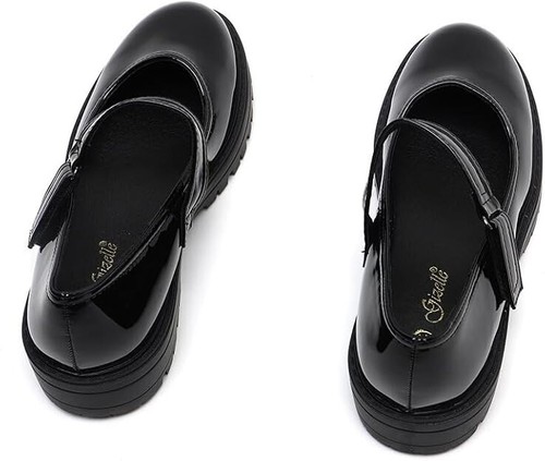 Zapatos escolares Mary Jane negros para niñas - Cómodos uniformes antideslizantes con correa Reino Unido - Imagen 3 de 6